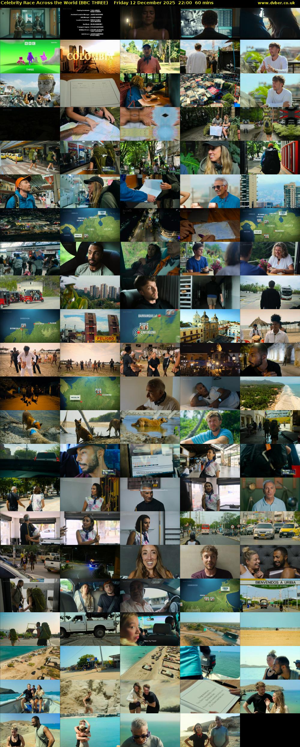 Celebrity Race Across the World (BBC THREE) Friday 12 December 2025 22:00 - 23:00