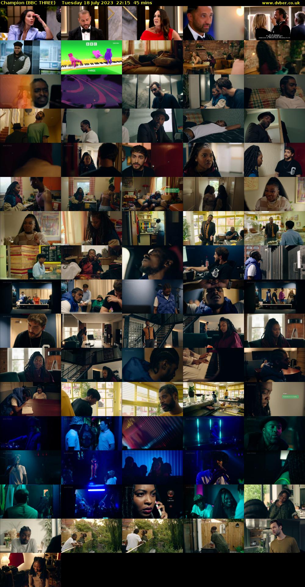 Champion (BBC THREE) Tuesday 18 July 2023 22:15 - 23:00