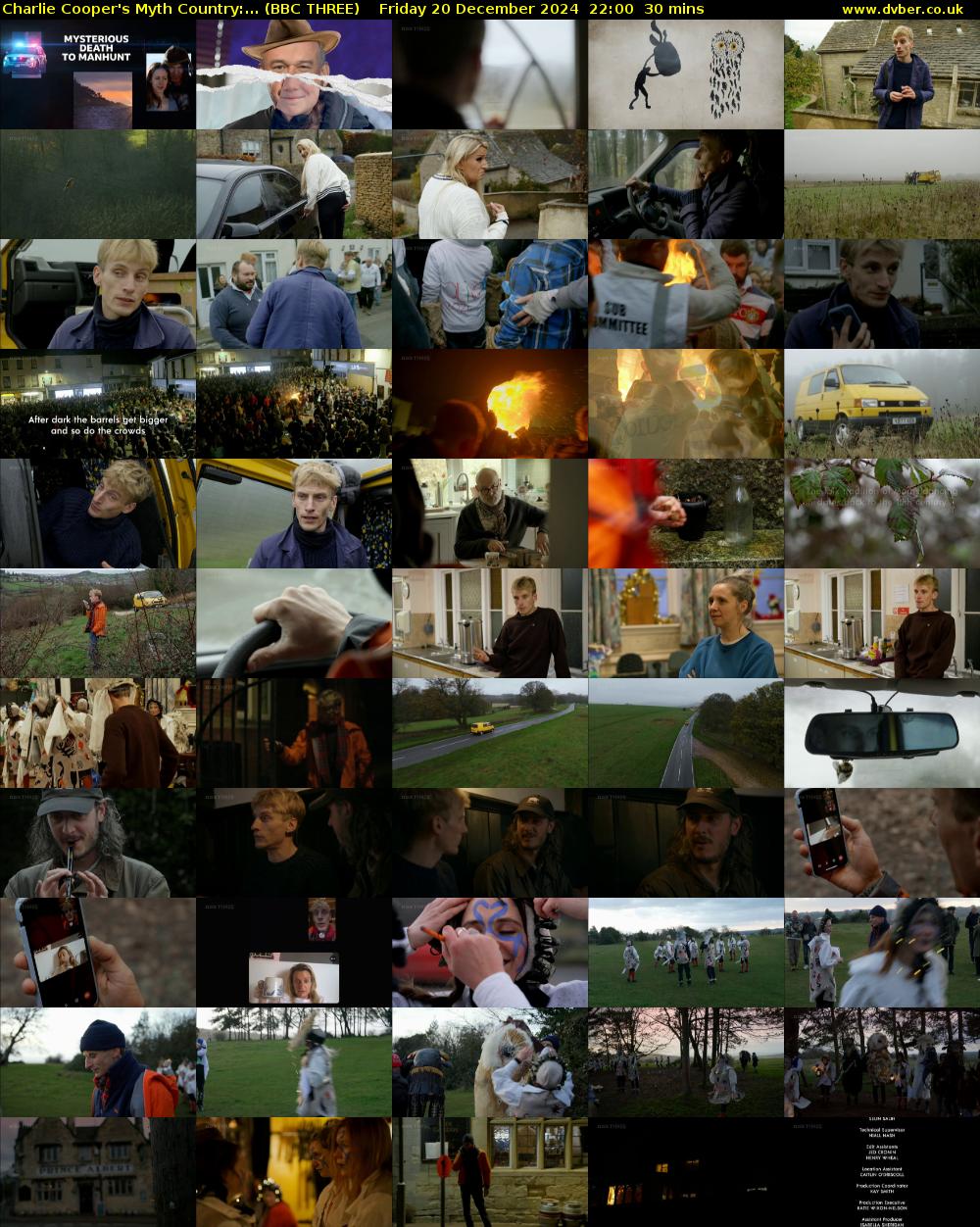Charlie Cooper's Myth Country:... (BBC THREE) Friday 20 December 2024 22:00 - 22:30