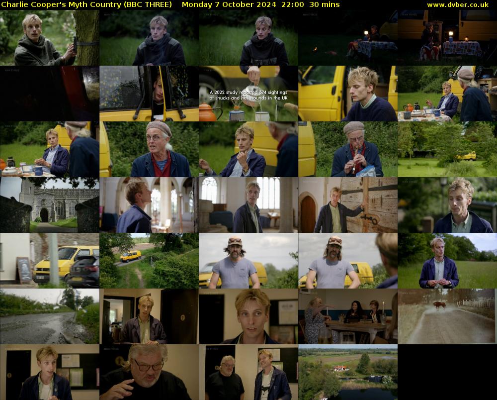 Charlie Cooper's Myth Country (BBC THREE) Monday 7 October 2024 22:00 - 22:30