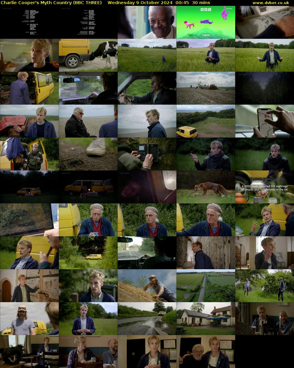 Charlie Cooper's Myth Country (BBC THREE) Wednesday 9 October 2024 00:45 - 01:15