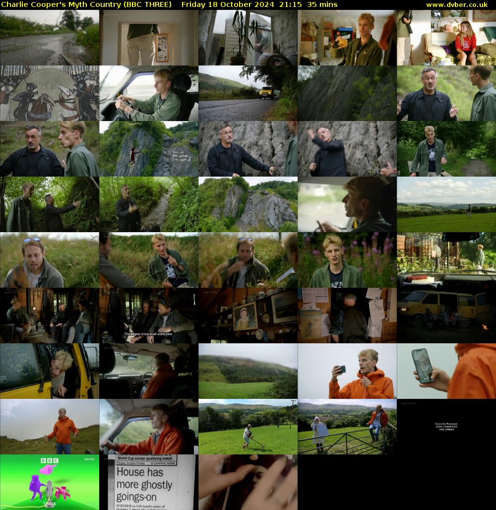 Charlie Cooper's Myth Country (BBC THREE) Friday 18 October 2024 21:15 - 21:50