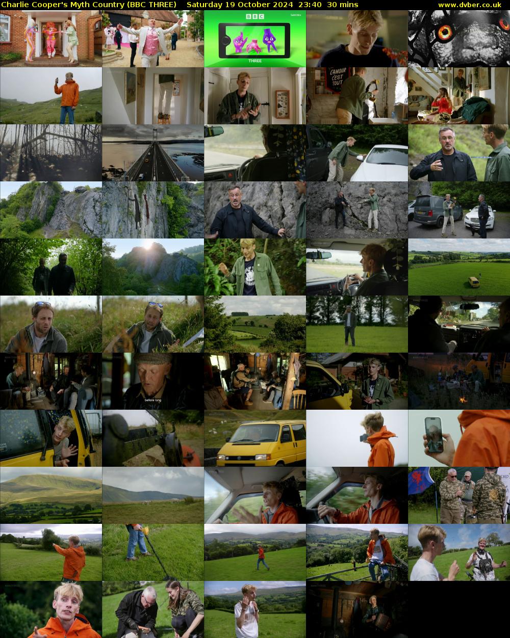 Charlie Cooper's Myth Country (BBC THREE) Saturday 19 October 2024 23:40 - 00:10