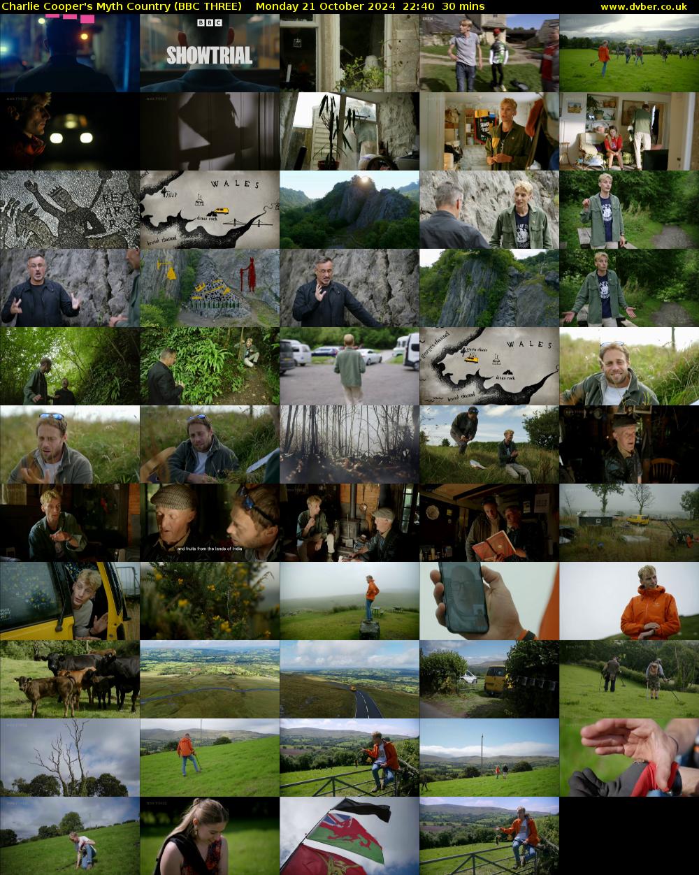 Charlie Cooper's Myth Country (BBC THREE) Monday 21 October 2024 22:40 - 23:10