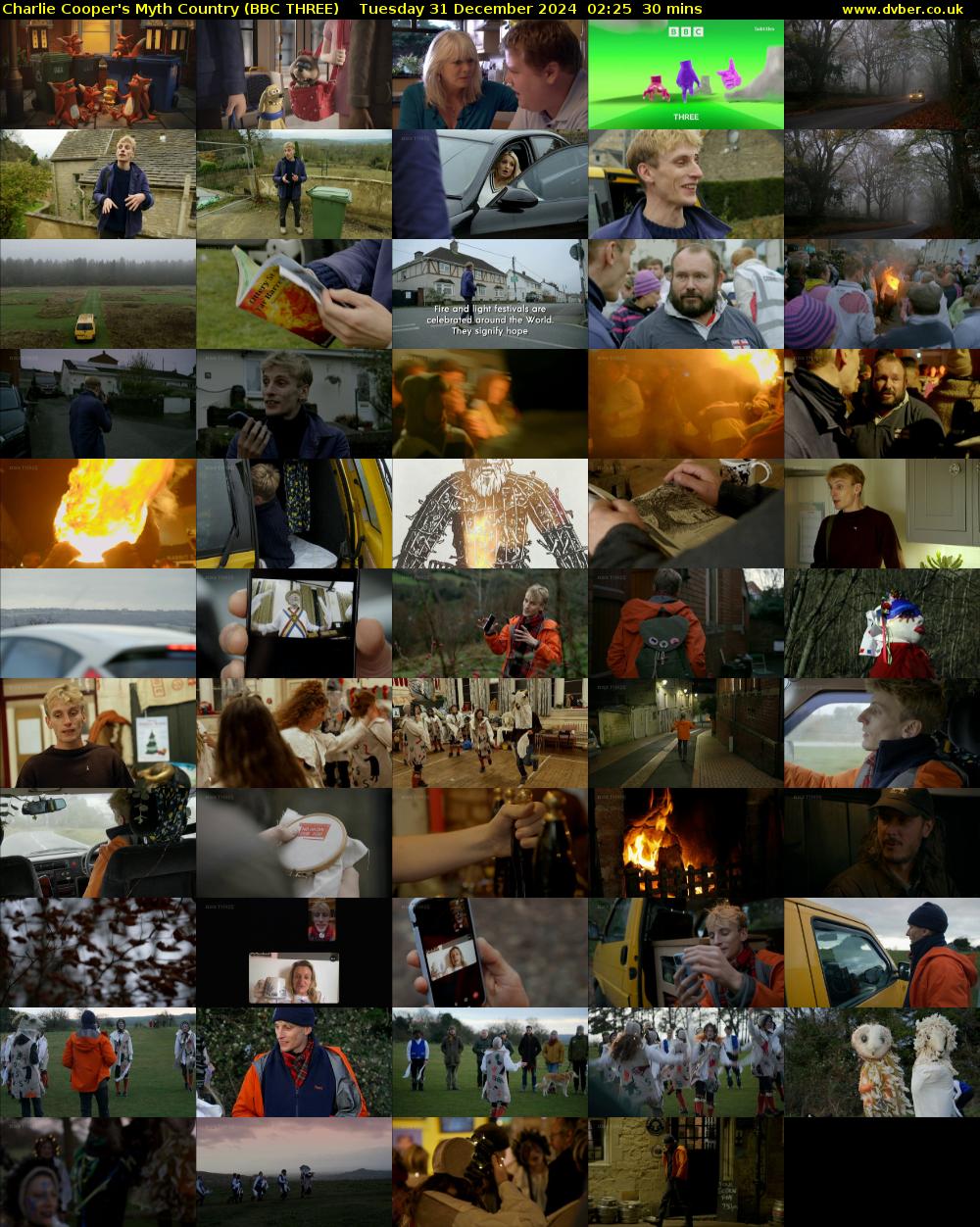 Charlie Cooper's Myth Country (BBC THREE) Tuesday 31 December 2024 02:25 - 02:55