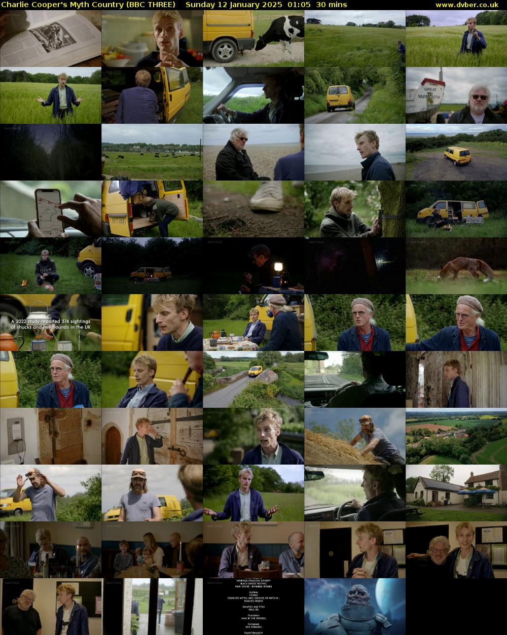 Charlie Cooper's Myth Country (BBC THREE) Sunday 12 January 2025 01:05 - 01:35