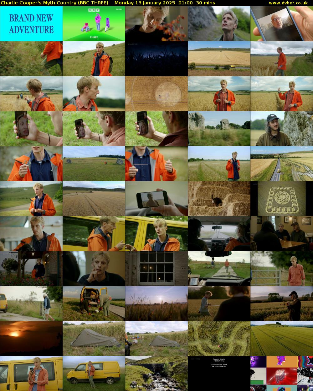 Charlie Cooper's Myth Country (BBC THREE) Monday 13 January 2025 01:00 - 01:30