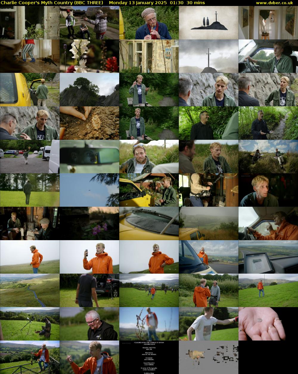 Charlie Cooper's Myth Country (BBC THREE) Monday 13 January 2025 01:30 - 02:00