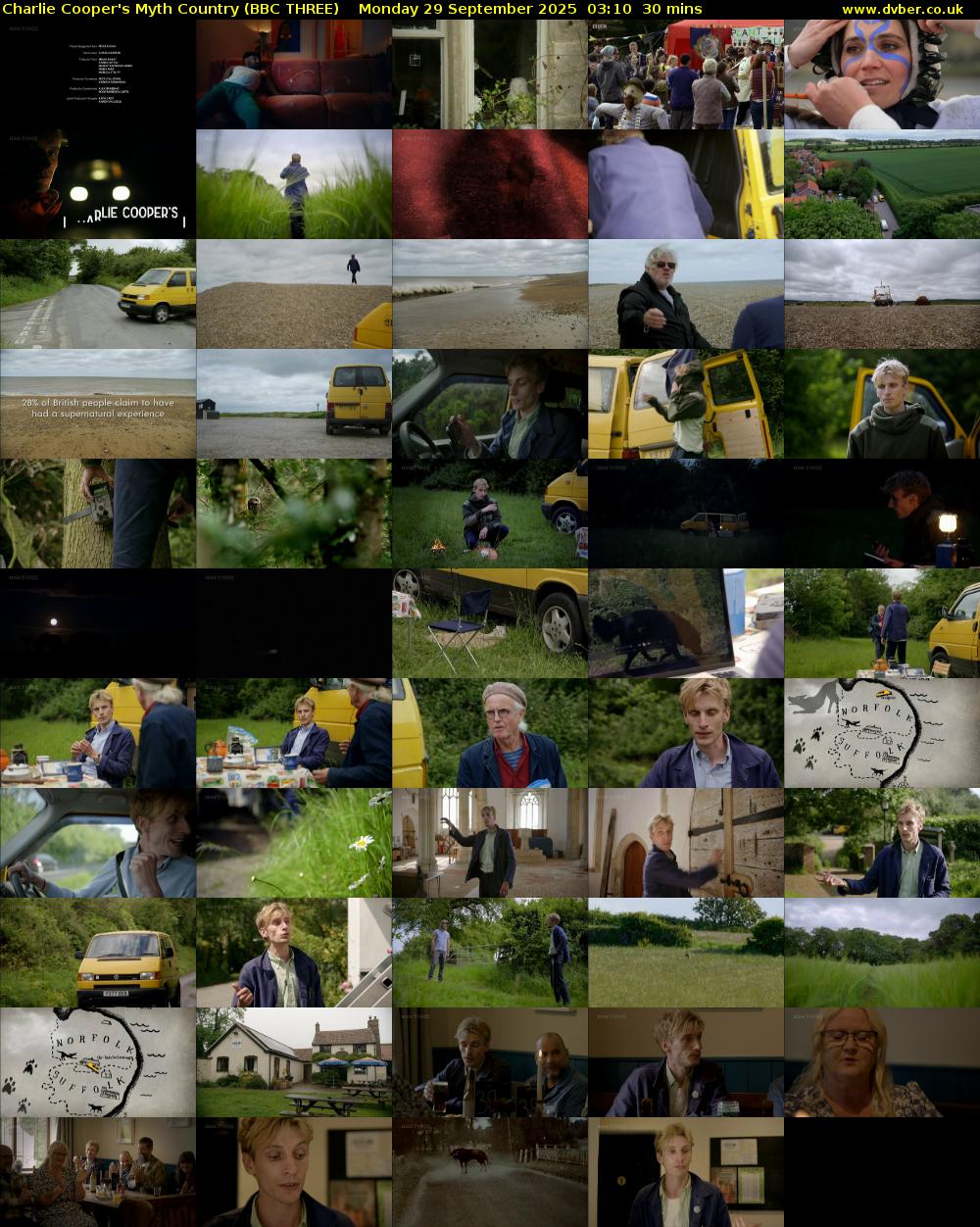 Charlie Cooper's Myth Country (BBC THREE) Monday 29 September 2025 03:10 - 03:40