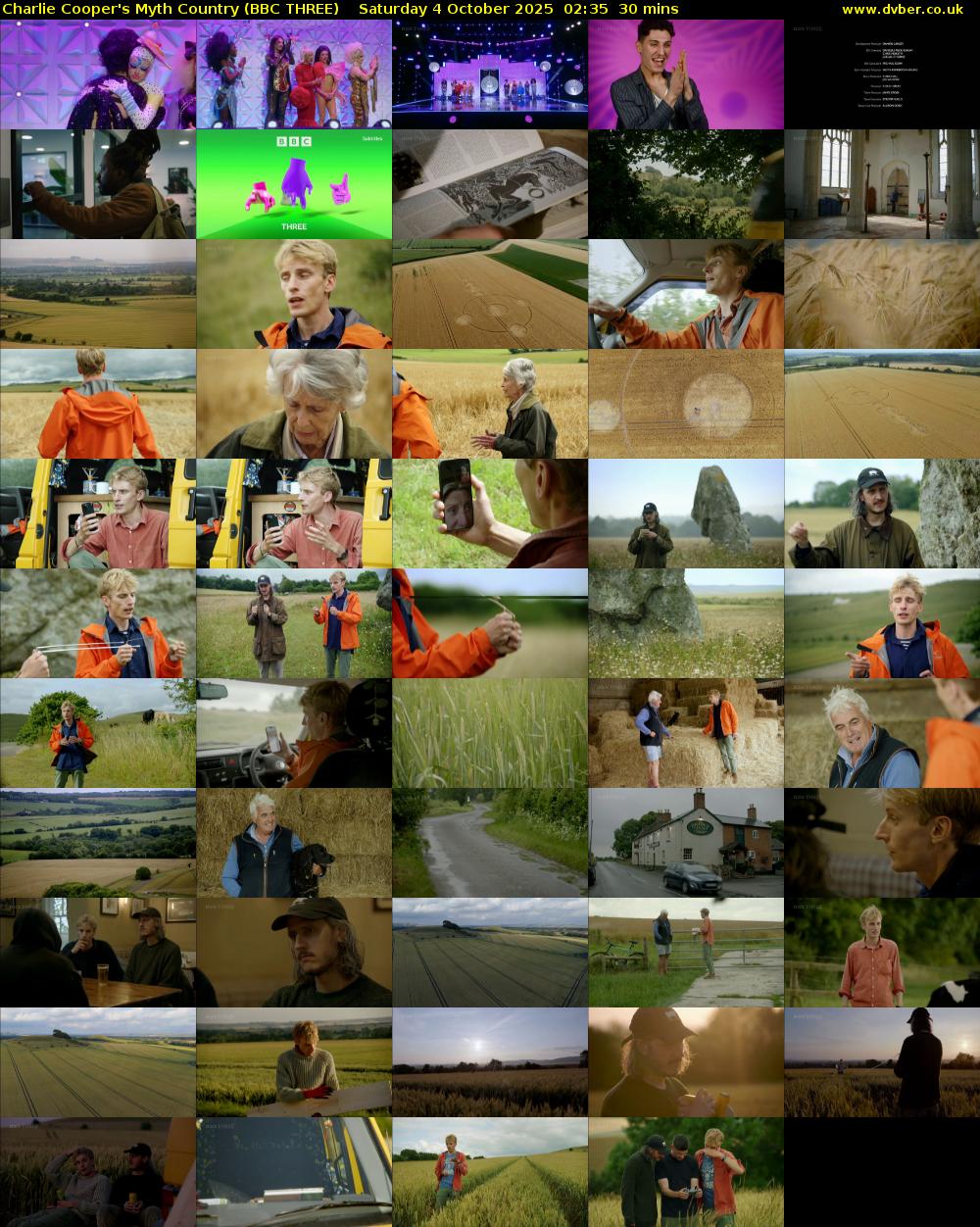 Charlie Cooper's Myth Country (BBC THREE) Saturday 4 October 2025 02:35 - 03:05