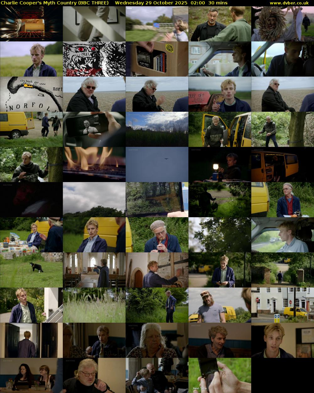 Charlie Cooper's Myth Country (BBC THREE) Wednesday 29 October 2025 02:00 - 02:30
