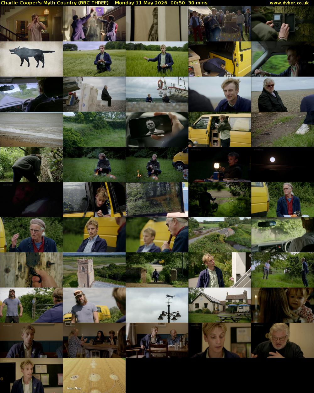 Charlie Cooper's Myth Country (BBC THREE) Monday 11 May 2026 00:50 - 01:20