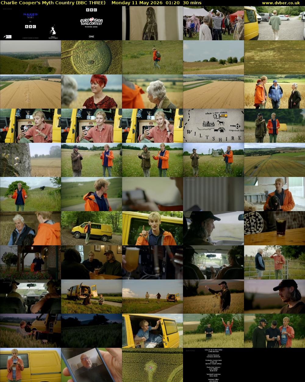 Charlie Cooper's Myth Country (BBC THREE) Monday 11 May 2026 01:20 - 01:50
