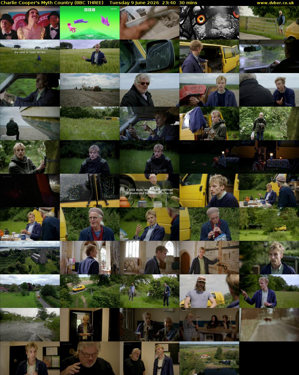 Charlie Cooper's Myth Country (BBC THREE) Tuesday 9 June 2026 23:40 - 00:10