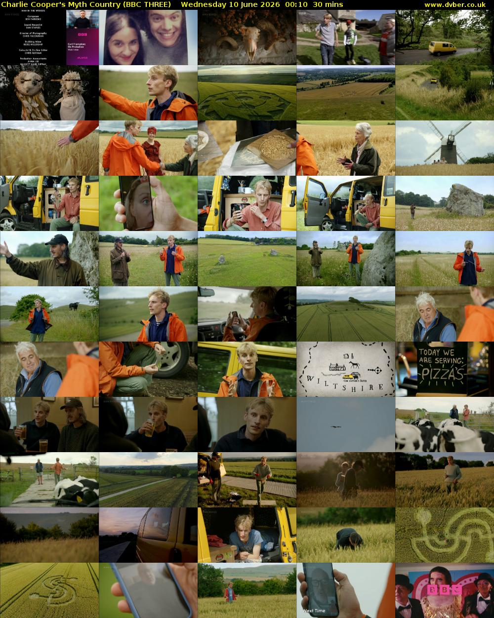 Charlie Cooper's Myth Country (BBC THREE) Wednesday 10 June 2026 00:10 - 00:40