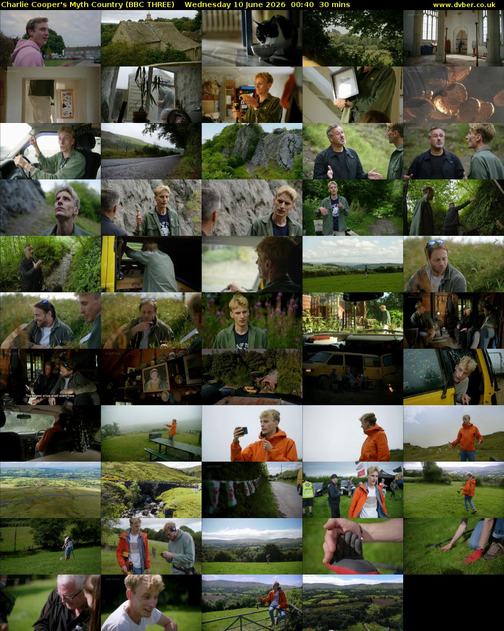 Charlie Cooper's Myth Country (BBC THREE) Wednesday 10 June 2026 00:40 - 01:10