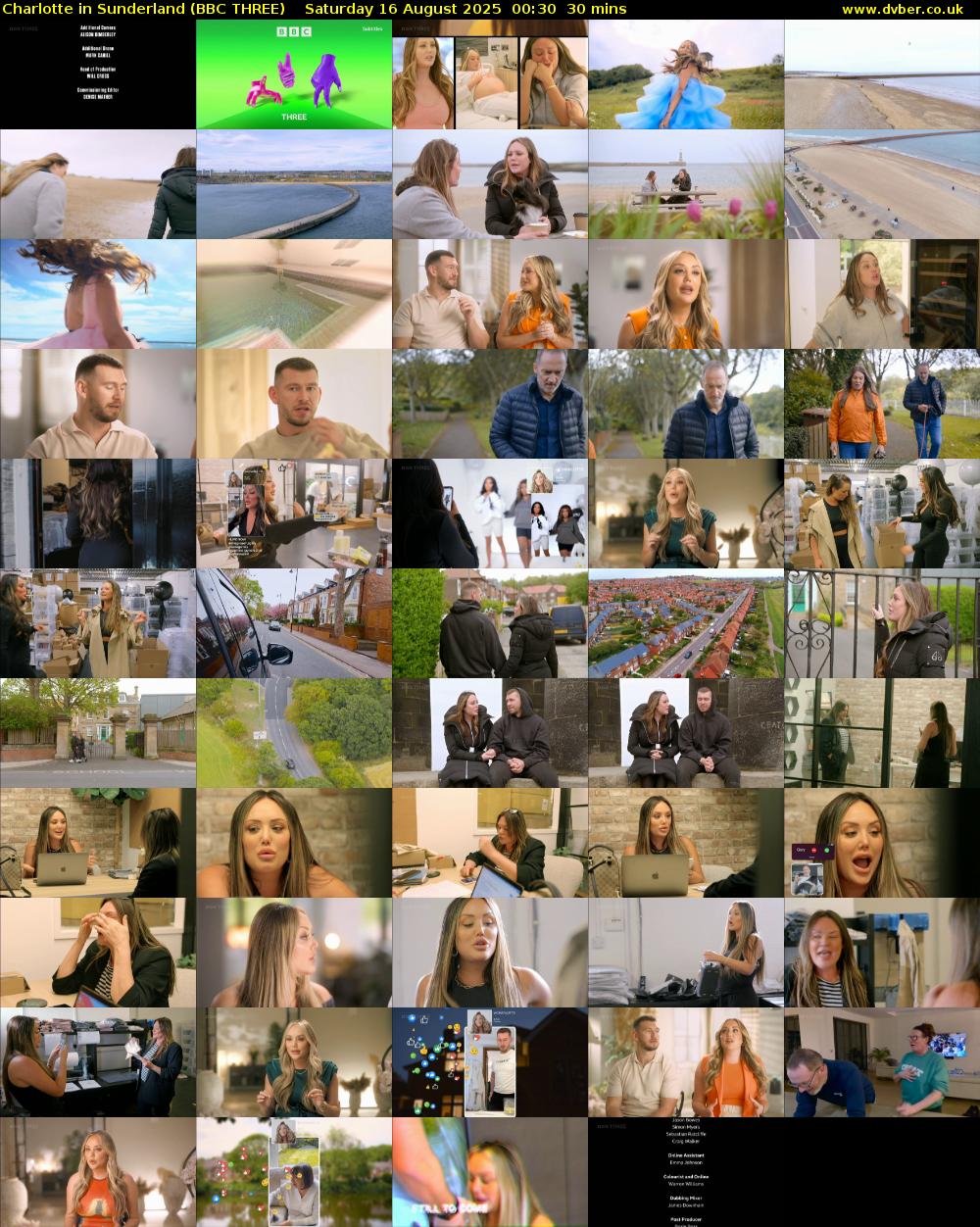 Charlotte in Sunderland (BBC THREE) Saturday 16 August 2025 00:30 - 01:00