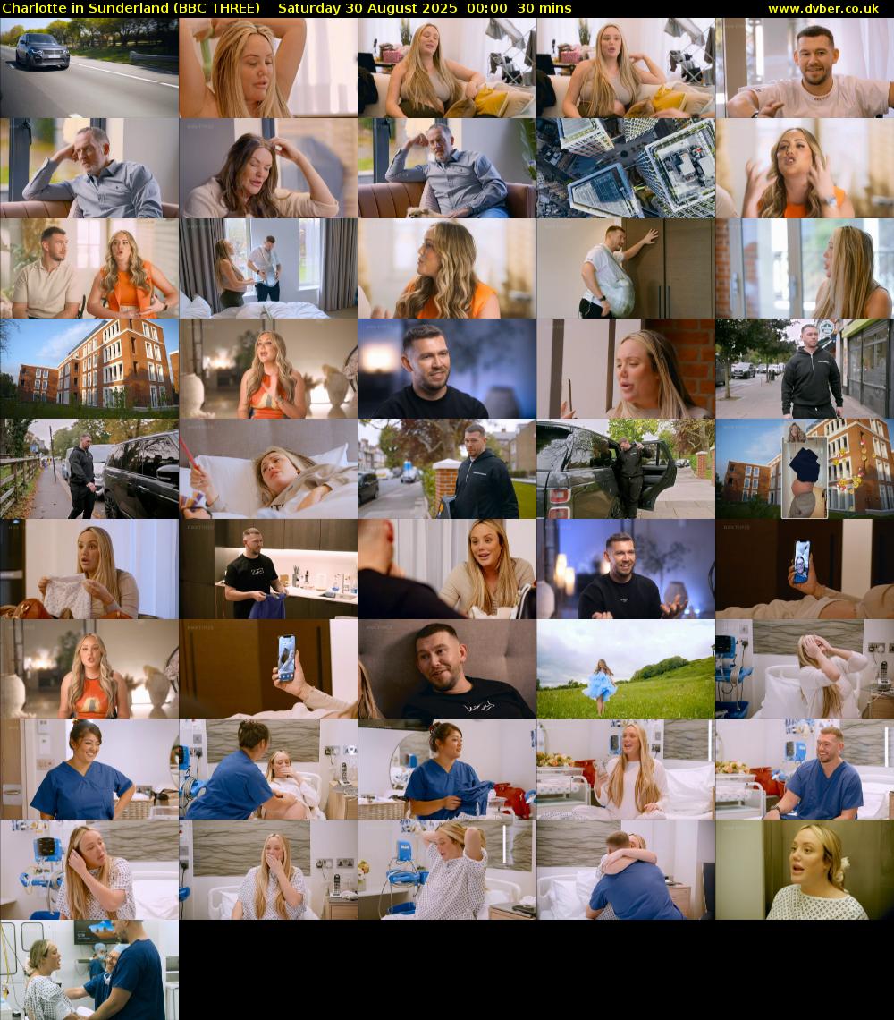 Charlotte in Sunderland (BBC THREE) Saturday 30 August 2025 00:00 - 00:30