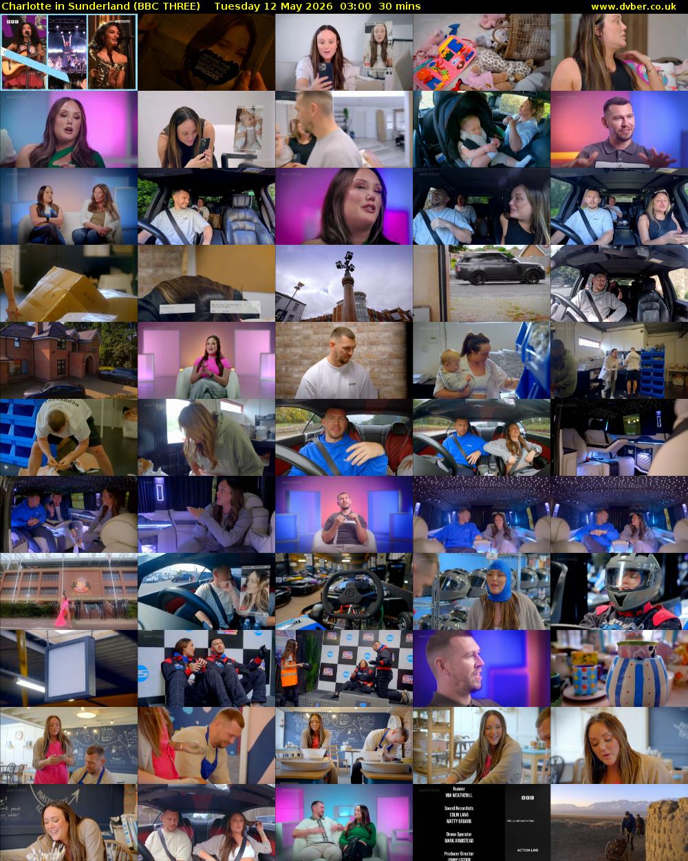 Charlotte in Sunderland (BBC THREE) Tuesday 12 May 2026 03:00 - 03:30