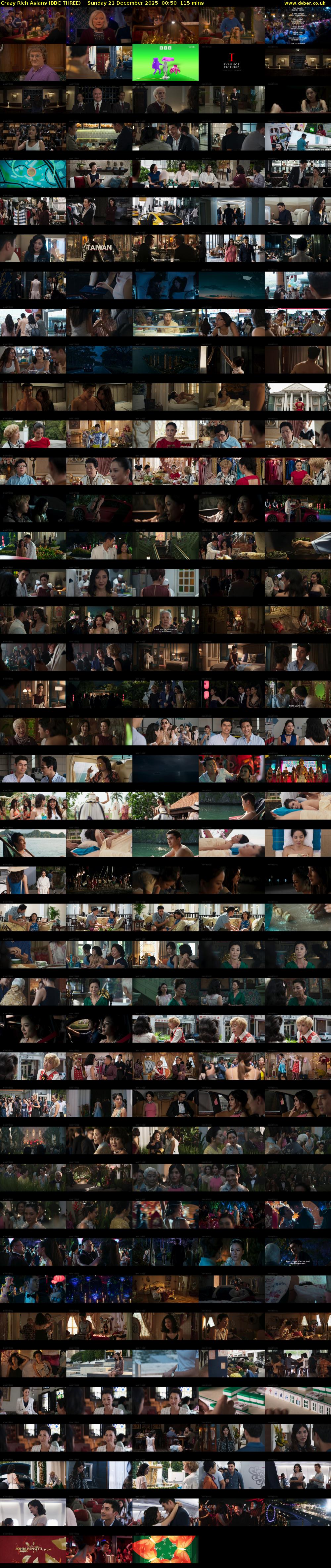Crazy Rich Asians (BBC THREE) Sunday 21 December 2025 00:50 - 02:45