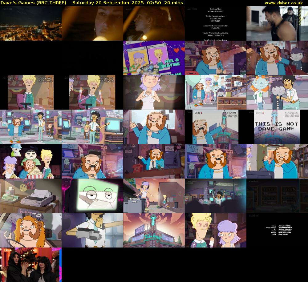 Dave's Games (BBC THREE) Saturday 20 September 2025 02:50 - 03:10