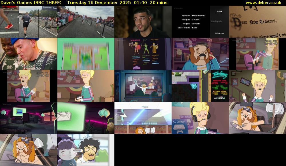 Dave's Games (BBC THREE) Tuesday 16 December 2025 01:40 - 02:00