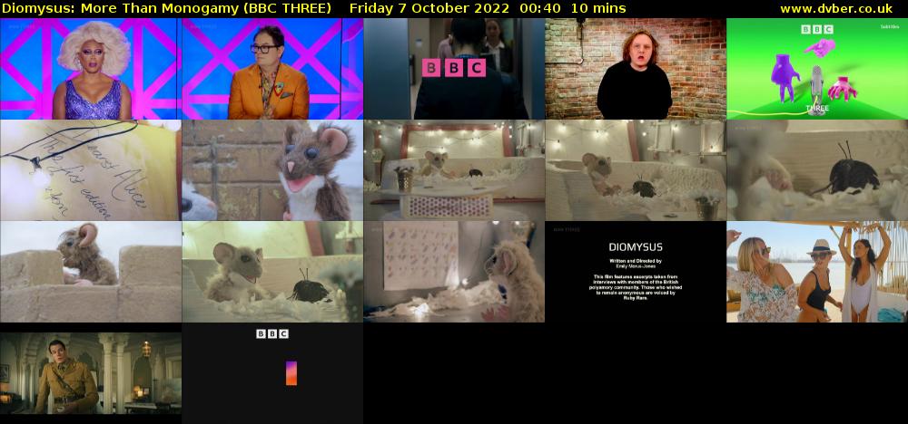 Diomysus: More Than Monogamy (BBC THREE) Friday 7 October 2022 00:40 - 00:50