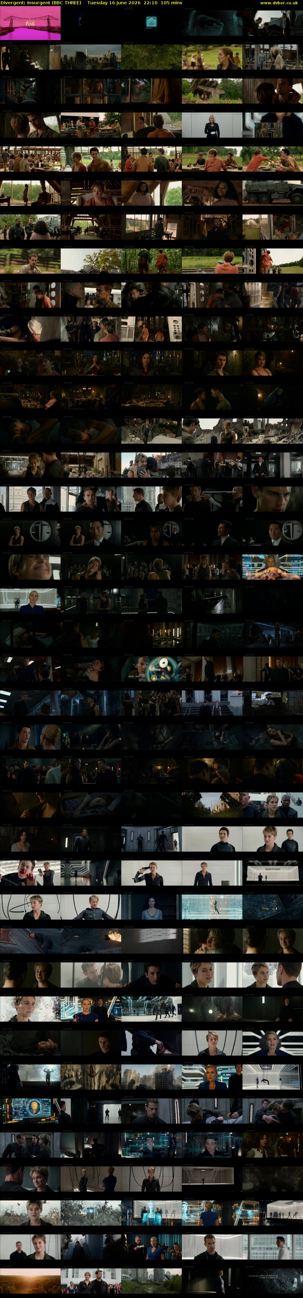 Divergent: Insurgent (BBC THREE) Tuesday 16 June 2026 22:10 - 23:55