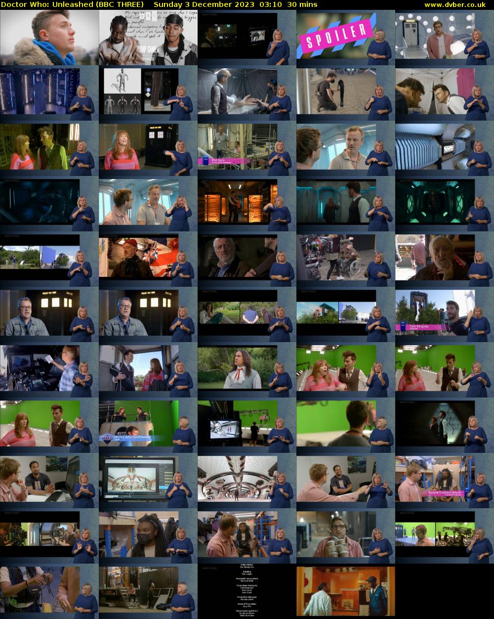 Doctor Who: Unleashed (BBC THREE) Sunday 3 December 2023 03:10 - 03:40