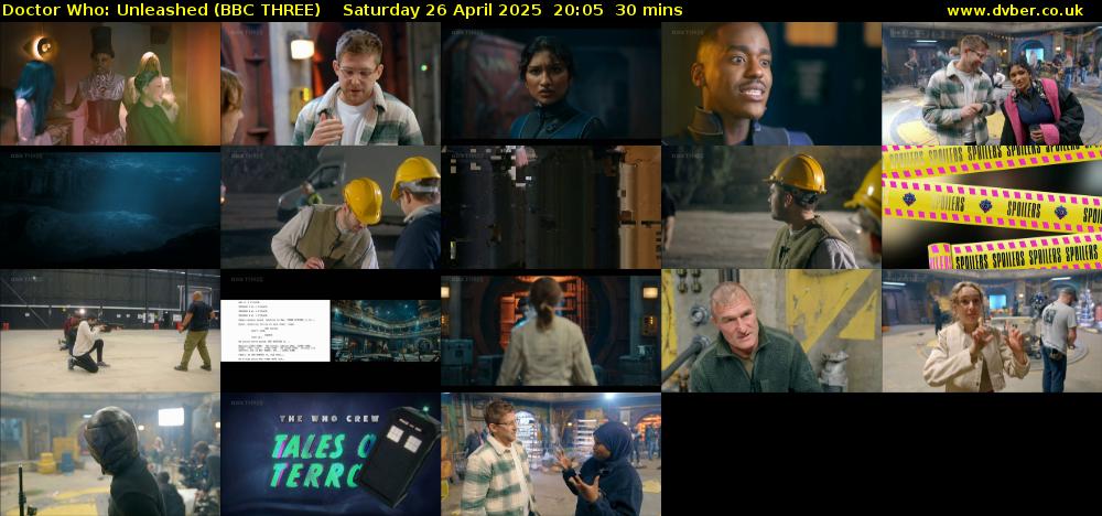 Doctor Who: Unleashed (BBC THREE) Saturday 26 April 2025 20:05 - 20:35