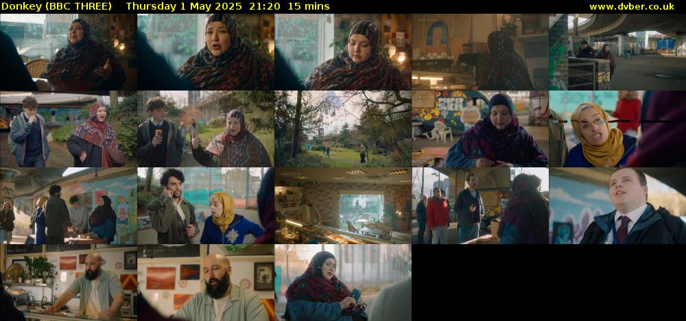 Donkey (BBC THREE) Thursday 1 May 2025 21:20 - 21:35
