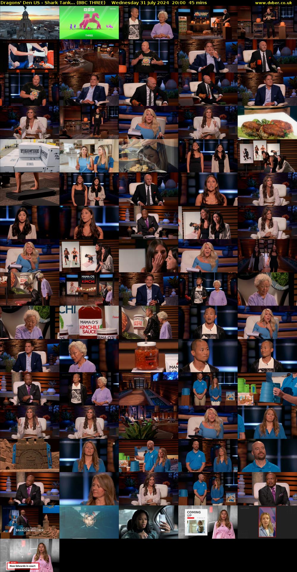 Dragons' Den US - Shark Tank... (BBC THREE) Wednesday 31 July 2024 20:00 - 20:45