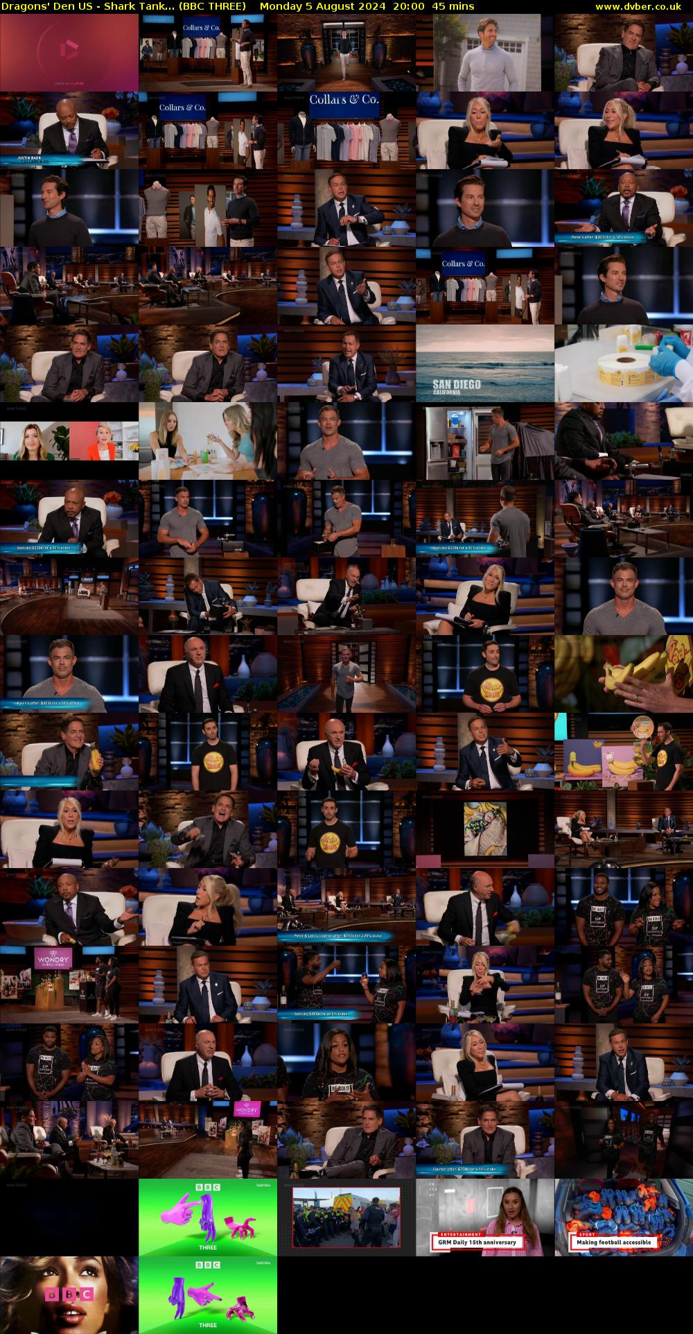 Dragons' Den US - Shark Tank... (BBC THREE) Monday 5 August 2024 20:00 - 20:45