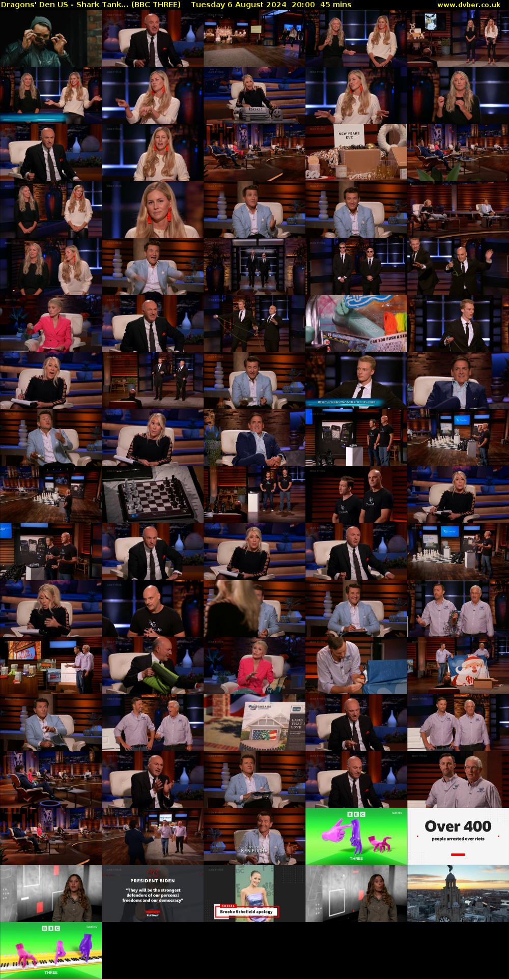 Dragons' Den US - Shark Tank... (BBC THREE) Tuesday 6 August 2024 20:00 - 20:45