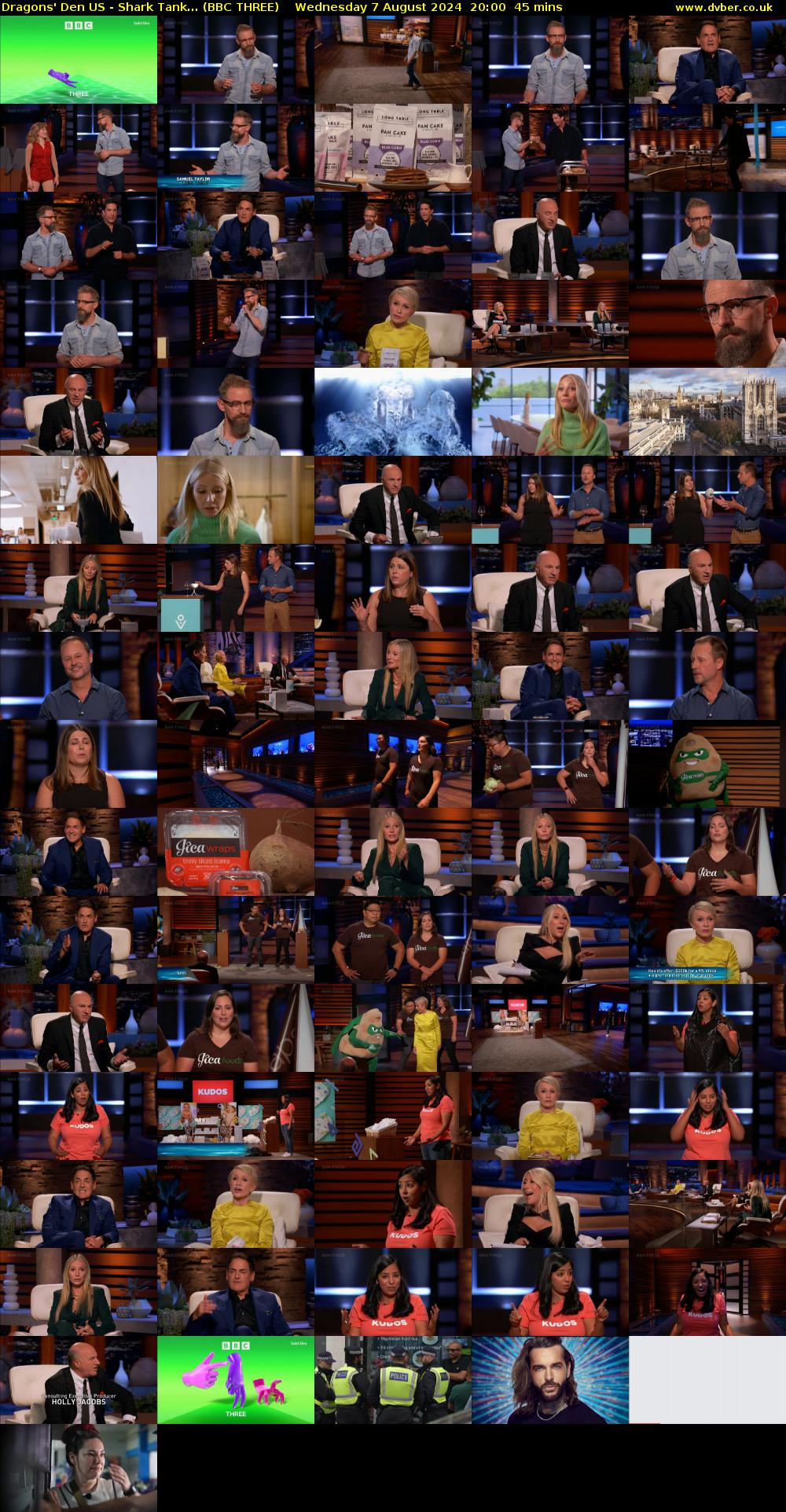 Dragons' Den US - Shark Tank... (BBC THREE) Wednesday 7 August 2024 20:00 - 20:45
