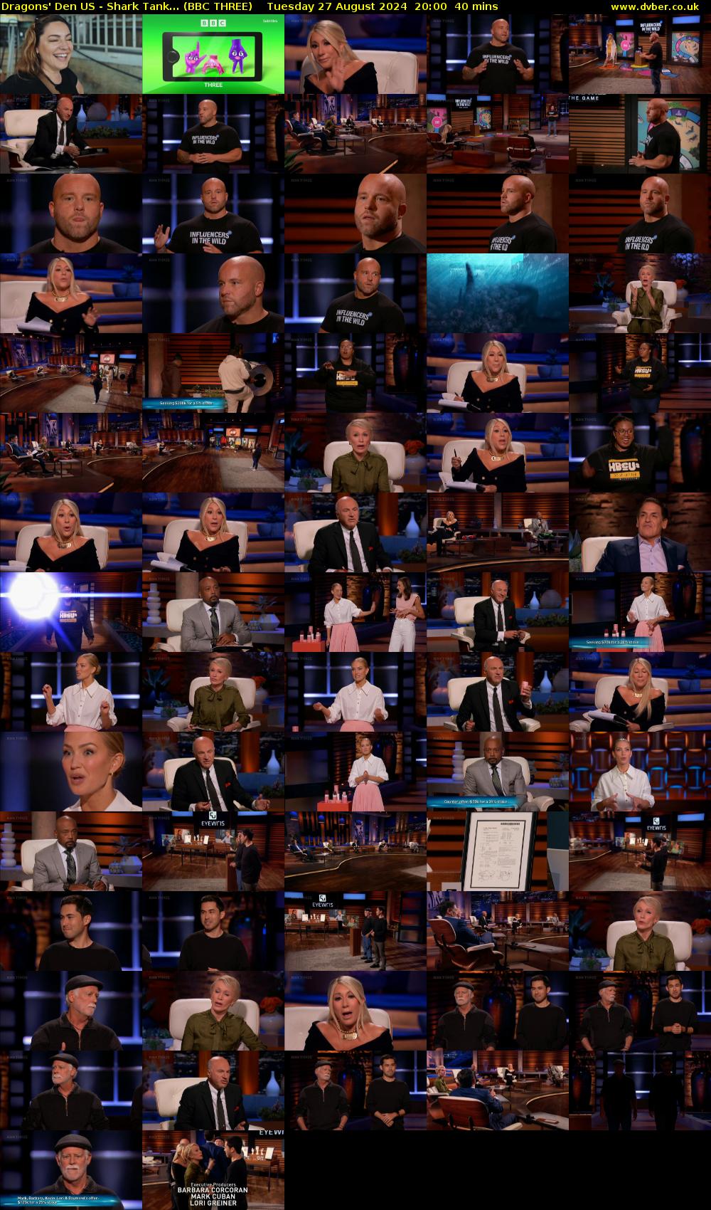Dragons' Den US - Shark Tank... (BBC THREE) Tuesday 27 August 2024 20:00 - 20:40