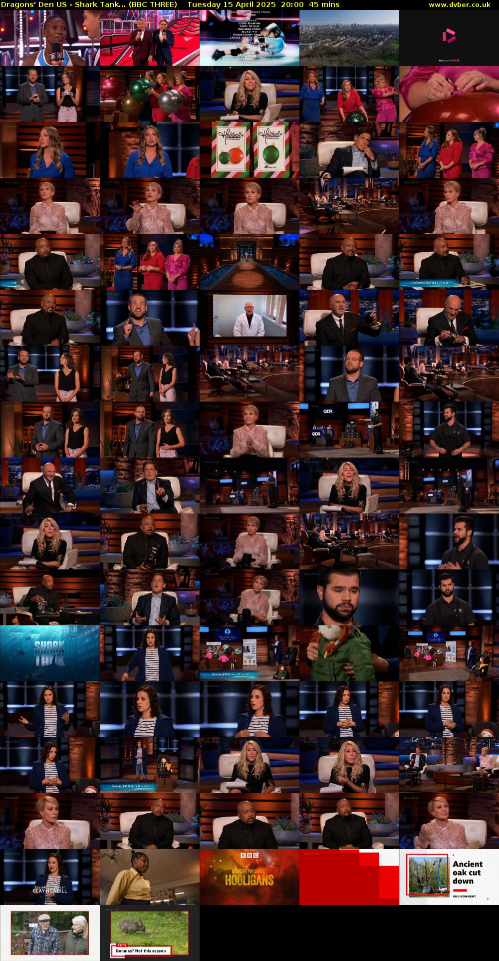 Dragons' Den US - Shark Tank... (BBC THREE) Tuesday 15 April 2025 20:00 - 20:45