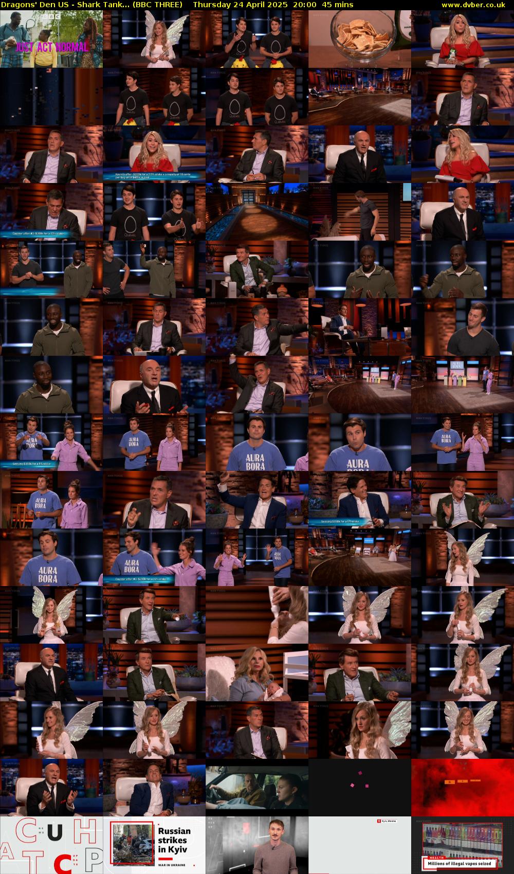 Dragons' Den US - Shark Tank... (BBC THREE) Thursday 24 April 2025 20:00 - 20:45