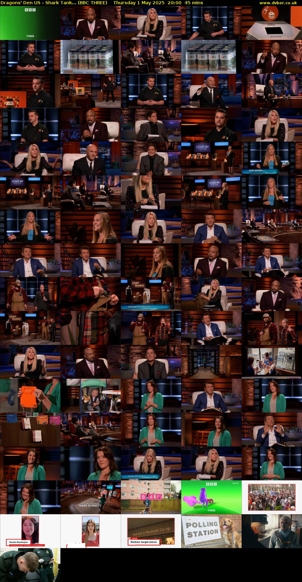 Dragons' Den US - Shark Tank... (BBC THREE) Thursday 1 May 2025 20:00 - 20:45