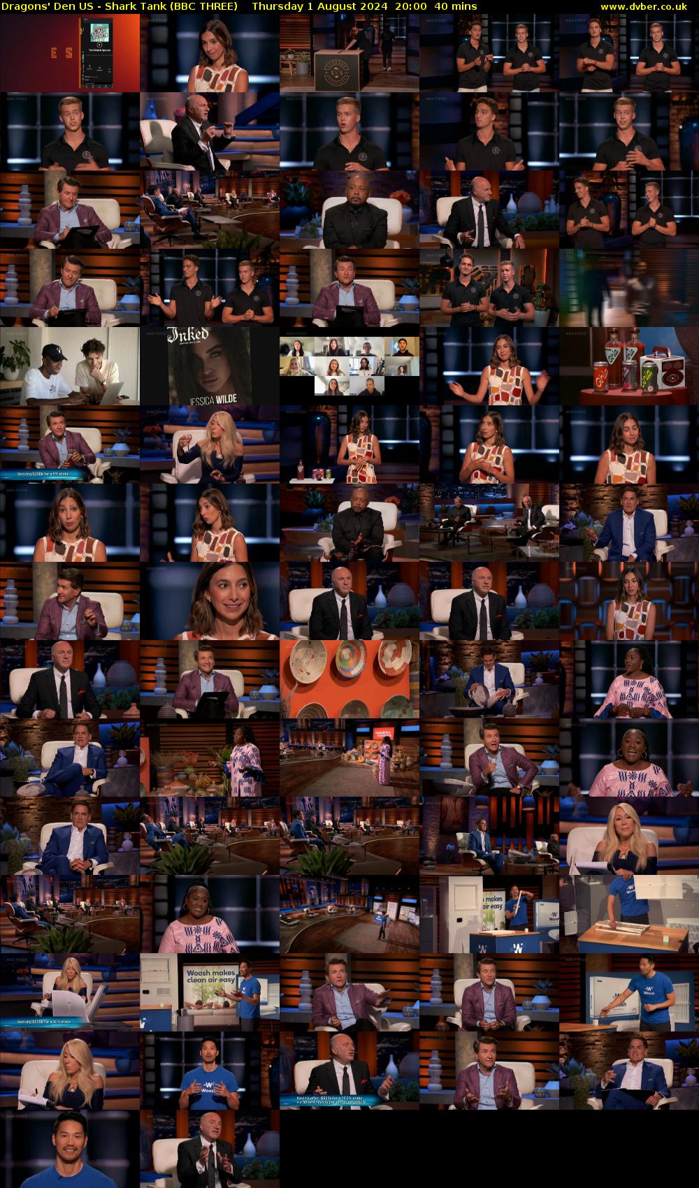 Dragons' Den US - Shark Tank (BBC THREE) Thursday 1 August 2024 20:00 - 20:40