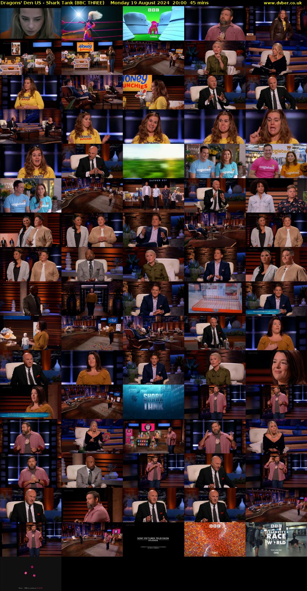 Dragons' Den US - Shark Tank (BBC THREE) Monday 19 August 2024 20:00 - 20:45