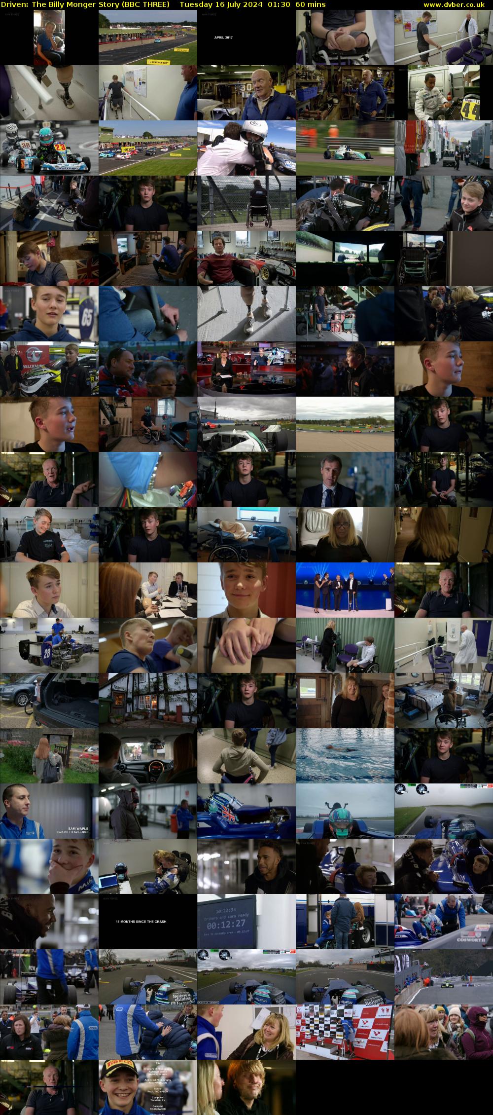 Driven: The Billy Monger Story (BBC THREE) Tuesday 16 July 2024 01:30 - 02:30