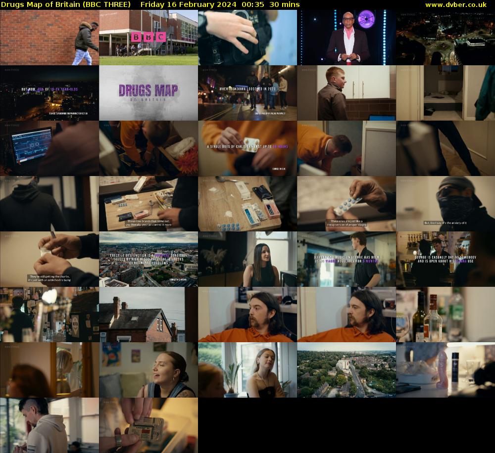 Drugs Map of Britain (BBC THREE) Friday 16 February 2024 00:35 - 01:05