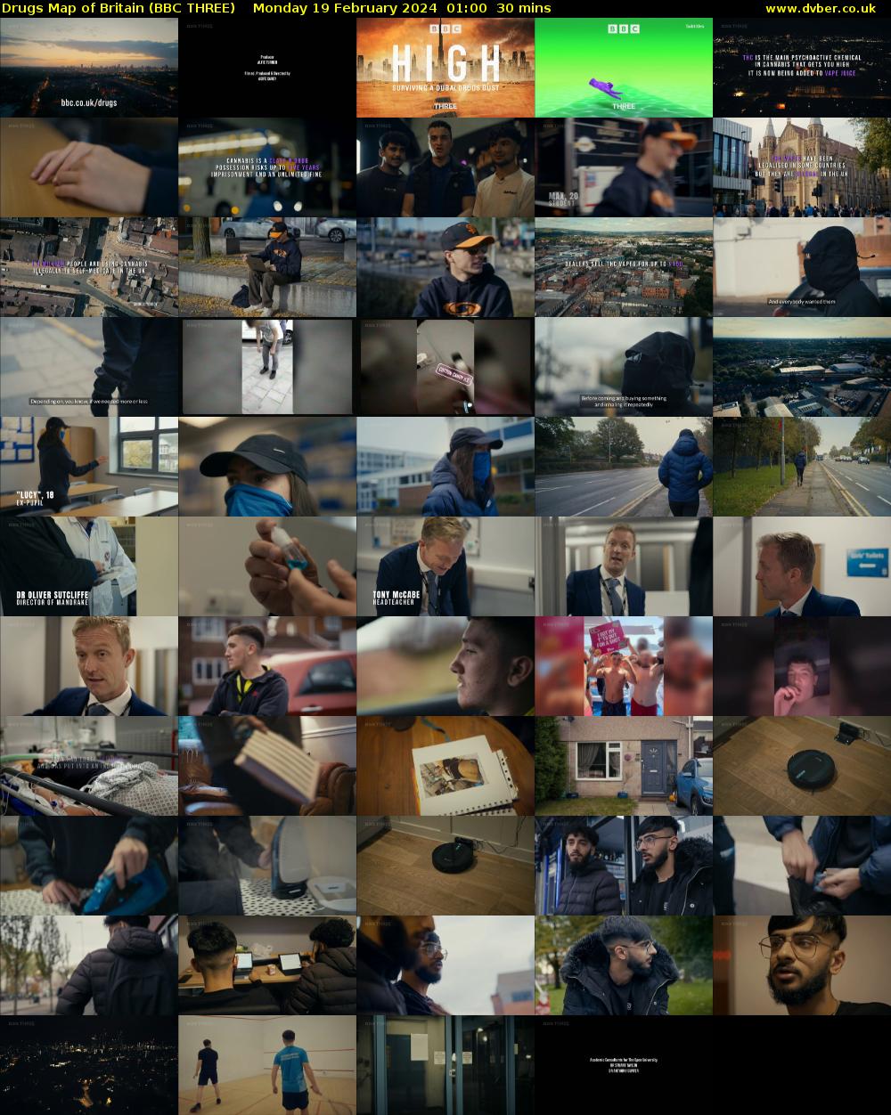 Drugs Map of Britain (BBC THREE) Monday 19 February 2024 01:00 - 01:30