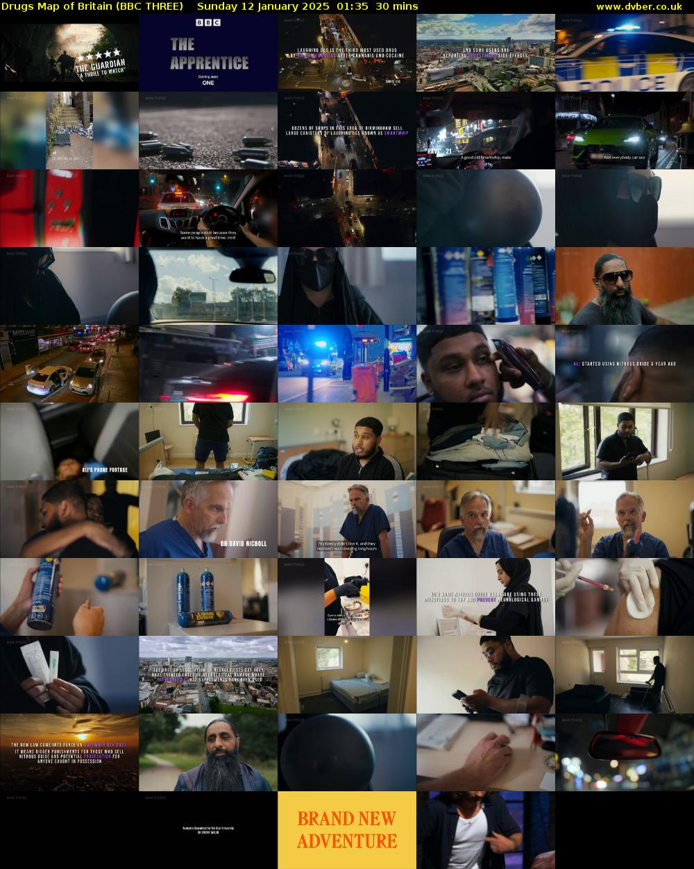 Drugs Map of Britain (BBC THREE) Sunday 12 January 2025 01:35 - 02:05