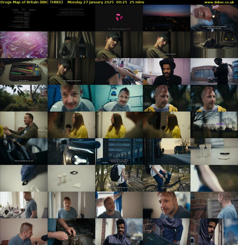 Drugs Map of Britain (BBC THREE) Monday 27 January 2025 00:25 - 00:50