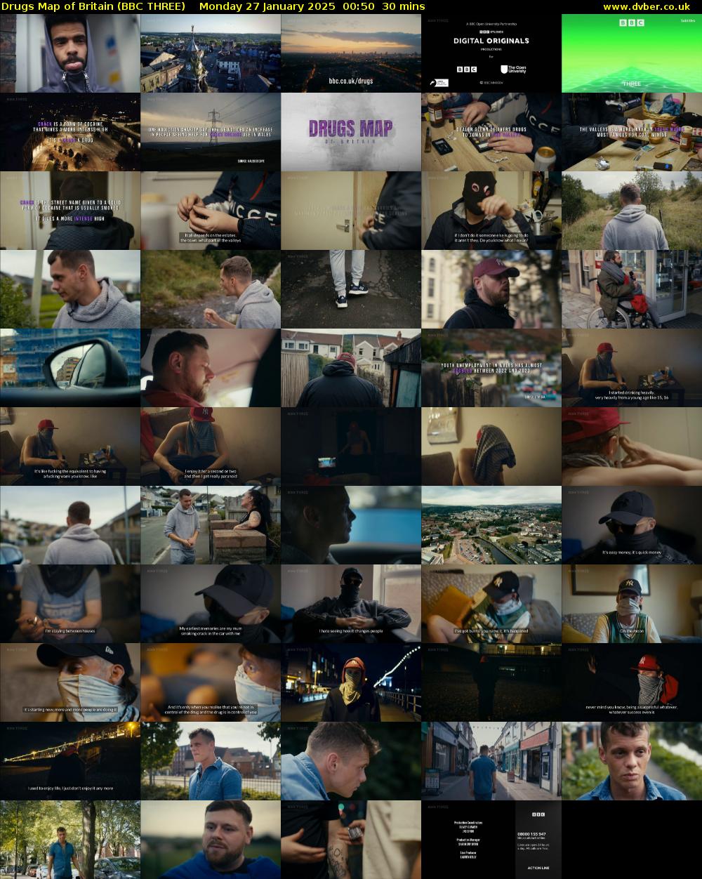 Drugs Map of Britain (BBC THREE) Monday 27 January 2025 00:50 - 01:20