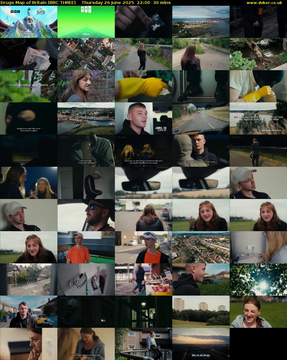 Drugs Map of Britain (BBC THREE) Thursday 26 June 2025 22:00 - 22:30