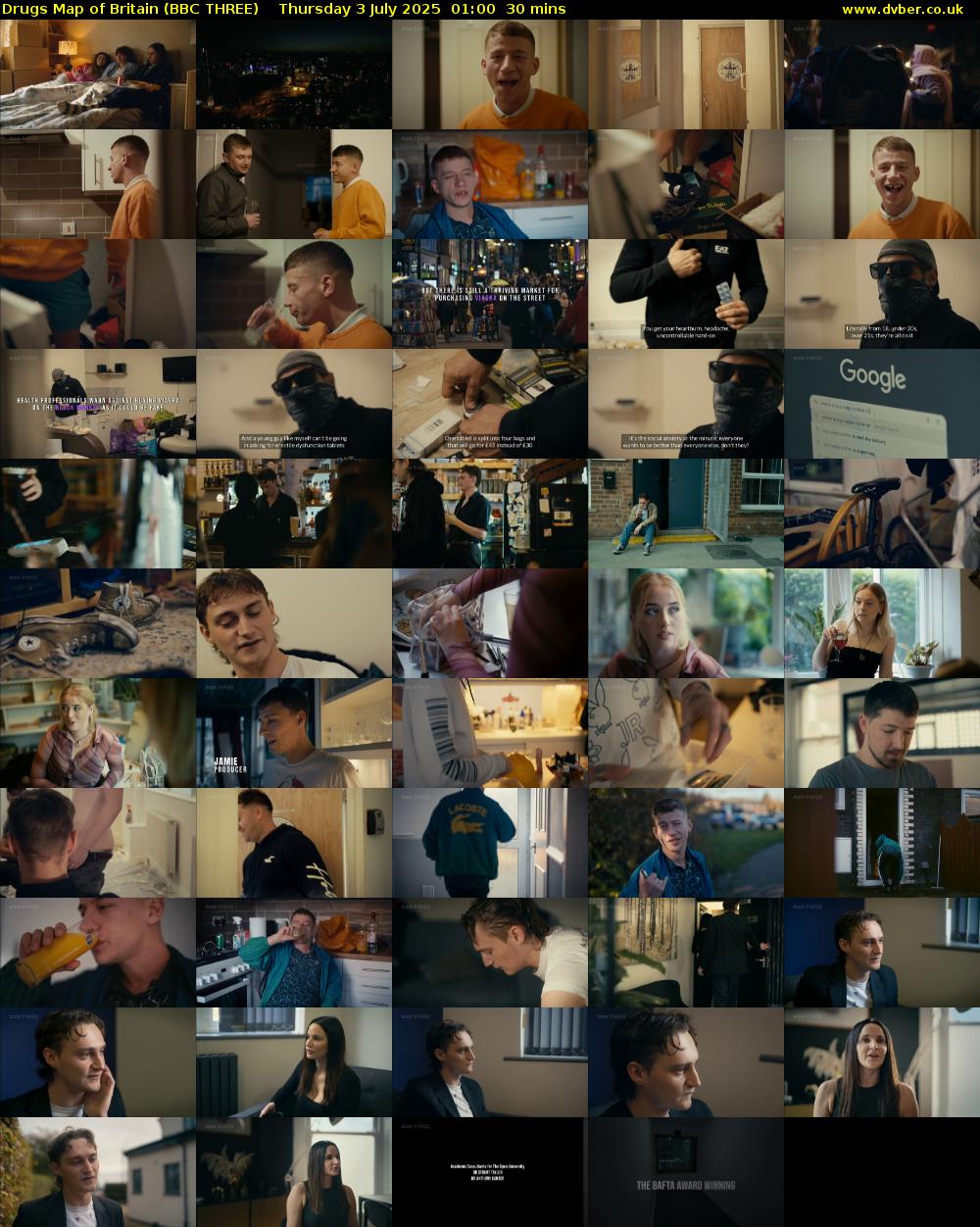 Drugs Map of Britain (BBC THREE) Thursday 3 July 2025 01:00 - 01:30