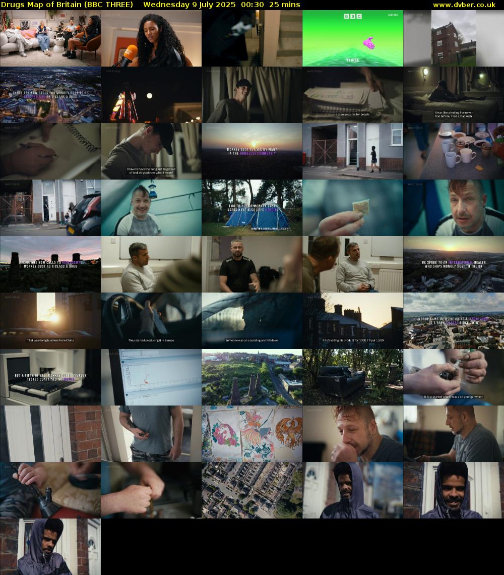Drugs Map of Britain (BBC THREE) Wednesday 9 July 2025 00:30 - 00:55